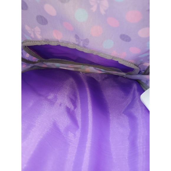 Girls Purple Regular School Backpack with Front Zipper Pocket Beautiful Print - Picture 4 of 7